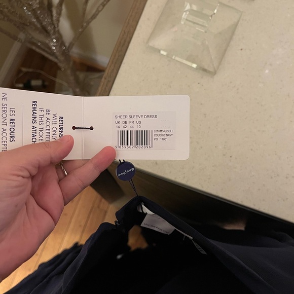 NWT Seraphine Gisele Deep Blue Beaded Maternity Cocktail Dress size 10 - Picture 12 of 12